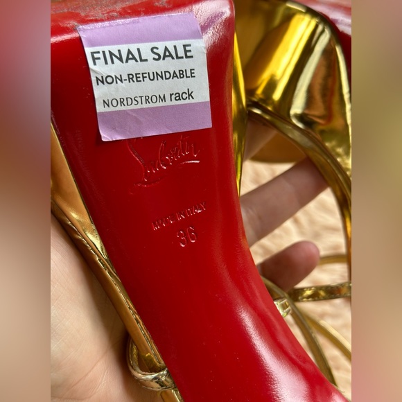 Christian Louboutin Gold Shoes 36 - Picture 2 of 15